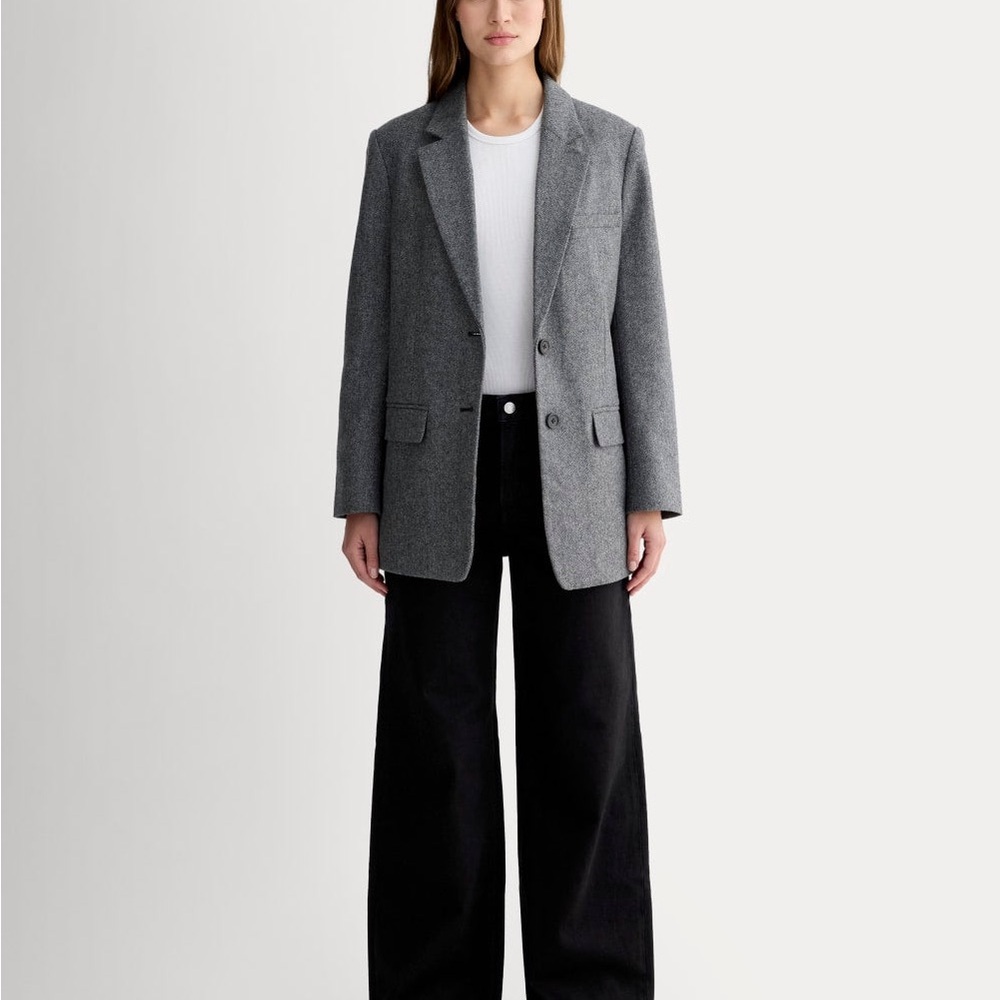 Everlane Gray Herringbone Blazer